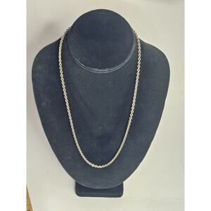 Whiting And Davis Gold Tone Rolo 22 Inch Chain Necklace